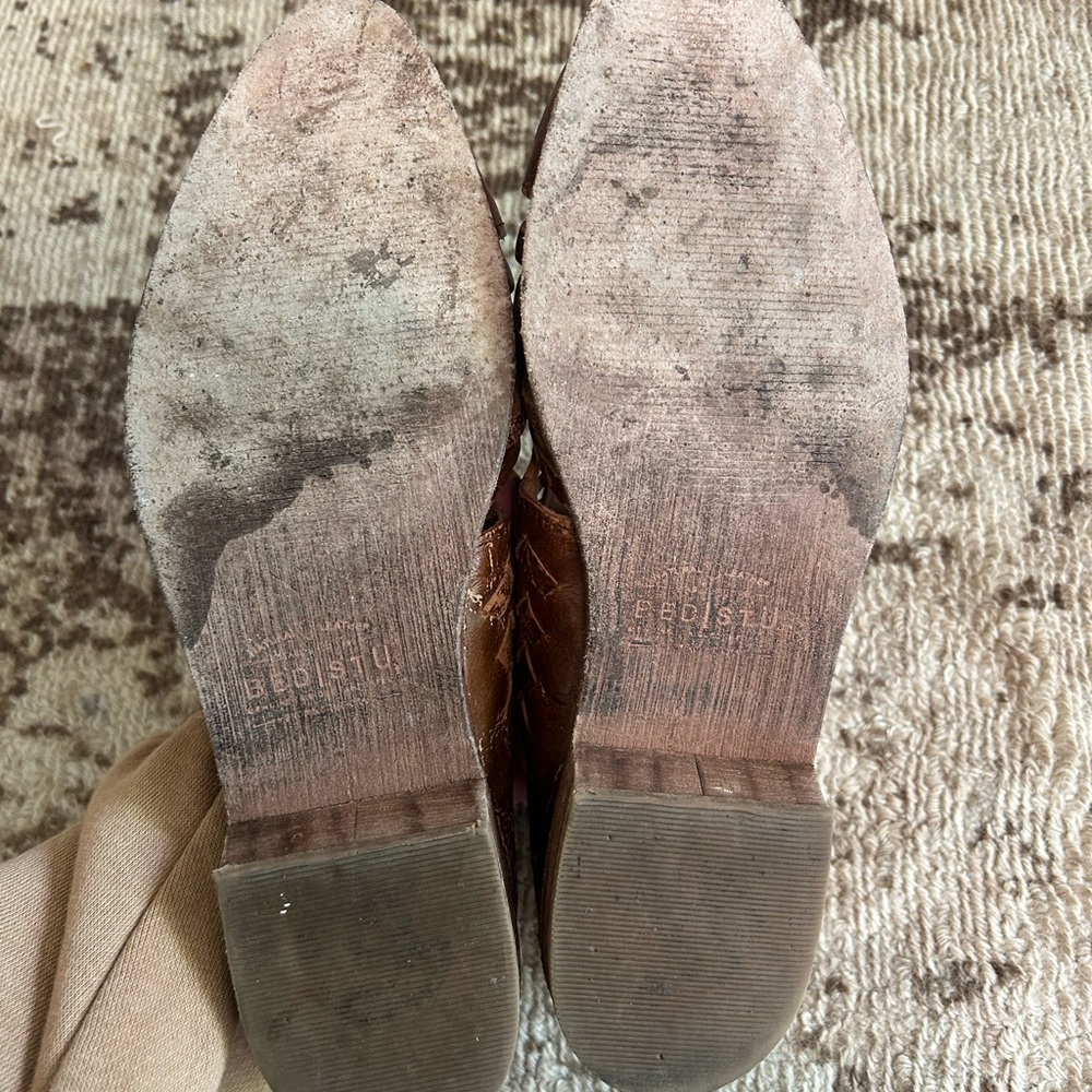 BED|STU Brown Distressed Leather Strappy Flats - Picture 6 of 6